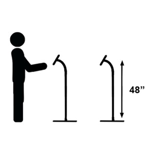 SLIM - 48" Phone Stand Ideal Uses Illustration